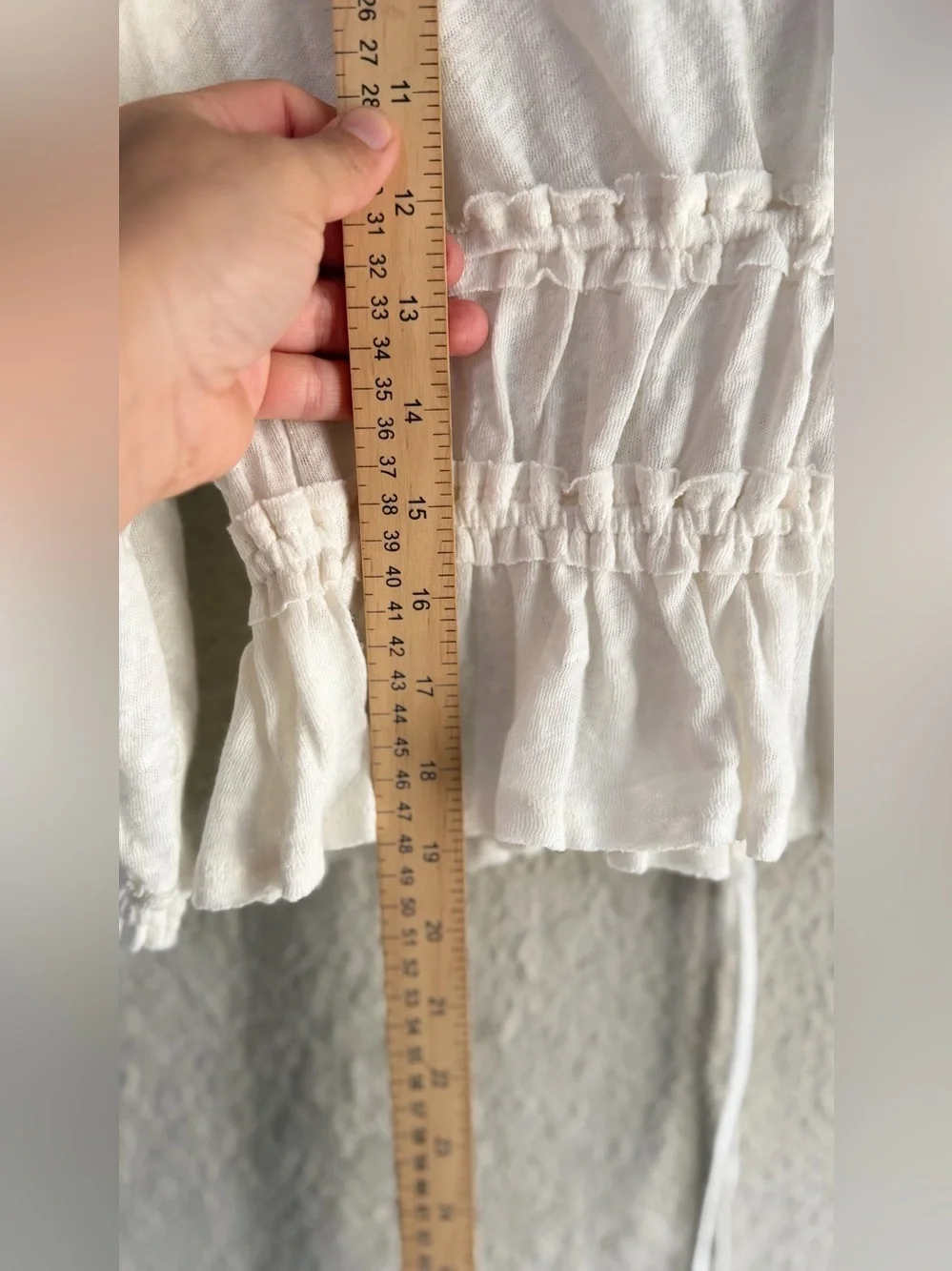 Free People tie-front jersey blouse in ivory size small